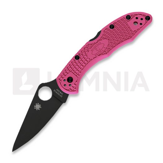 Spyderco Delica 4 סכין מתקפלת, FRN, Flat Black Blade, pink C11FPPNS30VBK