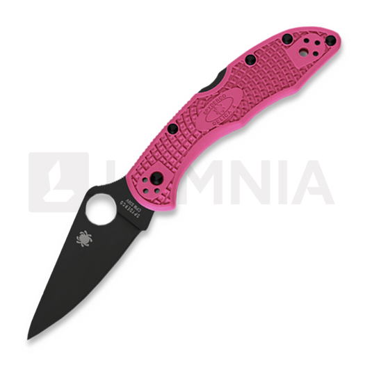 Spyderco Delica 4 vouwmes, FRN, Flat Black Blade, pink C11FPPNS30VBK
