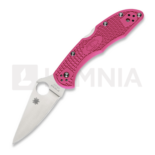 Spyderco Delica 4 folding knife, FRN, Flat Ground, pink C11FPPNS30V