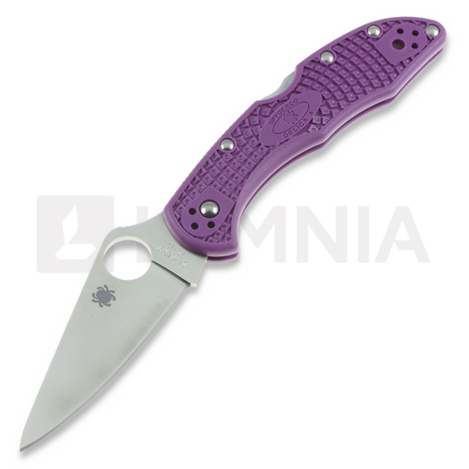 Spyderco Delica 4 k&auml;&auml;nt&ouml;veitsi, FRN, Flat Ground, purppura C11FPPR