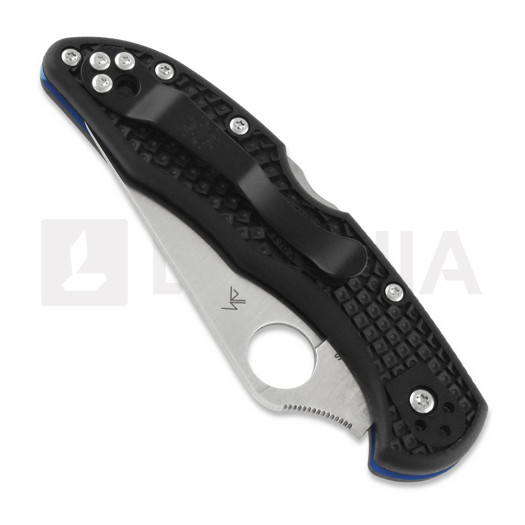 Spyderco Delica 4 Lightweight Thin Blue Line folding knife C11FPSBKBL
