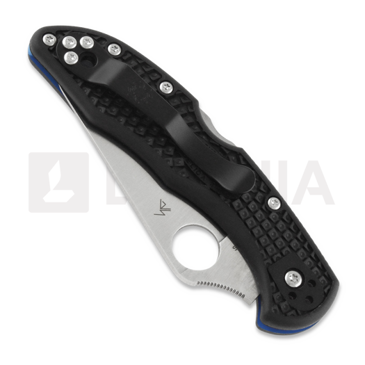 Spyderco Delica 4 Lightweight Thin Blue Line sulankstomas peilis C11FPSBKBL
