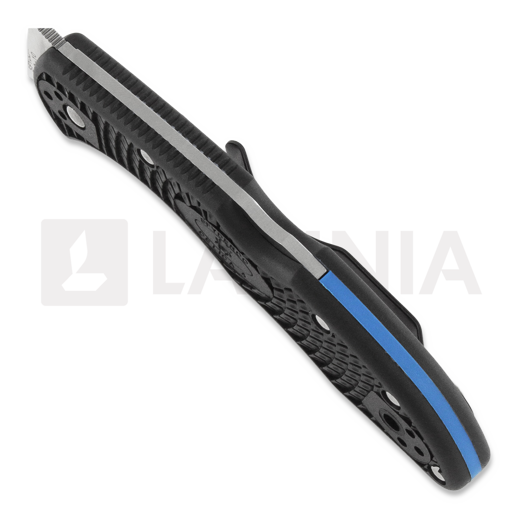 Spyderco Delica 4 Lightweight Thin Blue Line folding knife C11FPSBKBL