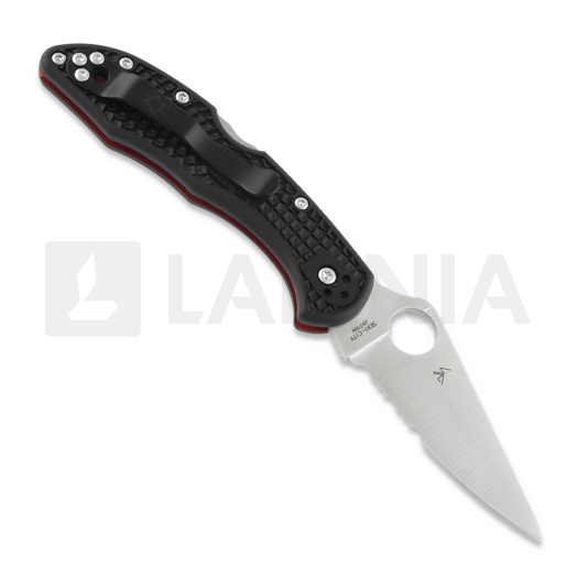 Spyderco Delica 4 Lightweight Thin Red Line folding knife C11FPSBKRD