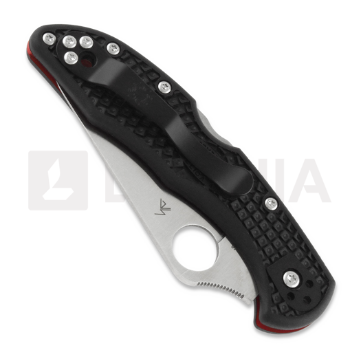 Spyderco Delica 4 Lightweight Thin Red Line folding knife C11FPSBKRD