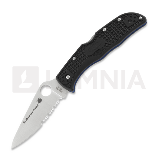 Navalha Spyderco Endela Lightweight Thin Blue Line C243FPSBKBL