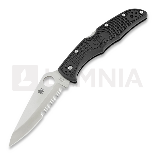 Briceag Spyderco Endura 4, FRN, negru, zimţat C10PSBK