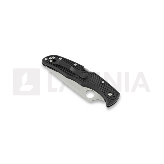 Couteau pliant Spyderco Endura 4, FRN, noir, lame &agrave; dents C10PSBK