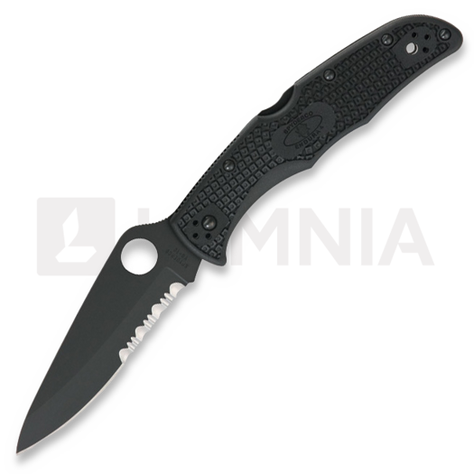 Spyderco Endura 4 Taschenmesser, FRN, schwarz, Wellenschliff C10PSBBK