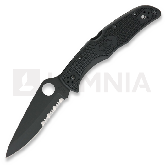 Spyderco Endura 4 접이식 나이프, FRN, 검정, 톱니 모양 칼날 C10PSBBK