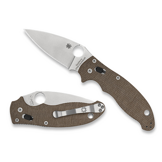 Spyderco Manix 2 Cru-Wear, Brown Canvas Micarta C101MPCW2