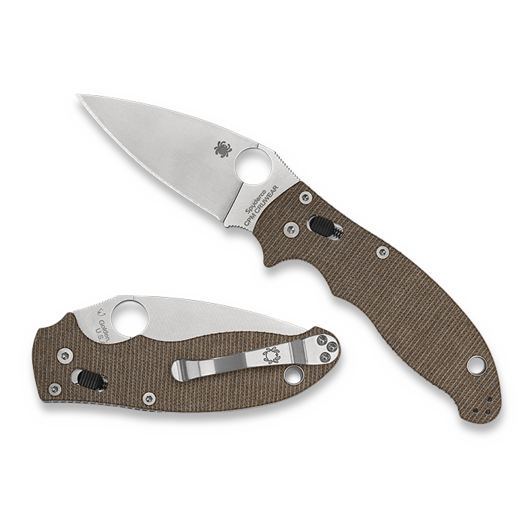 Spyderco Manix 2 Cru-Wear, Brown Canvas Micarta C101MPCW2