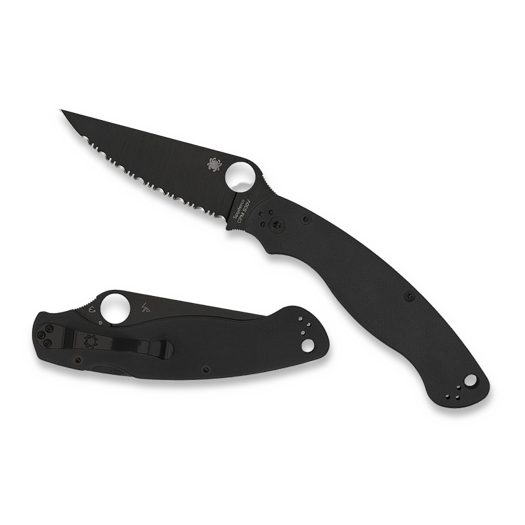Spyderco Military 2, Black G-10, Black Blade, SpyderEdge C36GSBK2