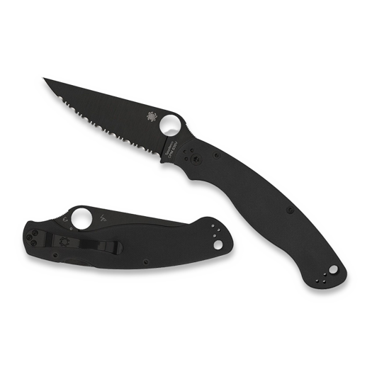 Spyderco Military 2, Black G-10, Black Blade, SpyderEdge C36GSBK2