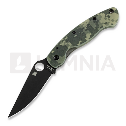 Spyderco Military 접이식 나이프, Digital Camo, 검정 C36GPCMOBK