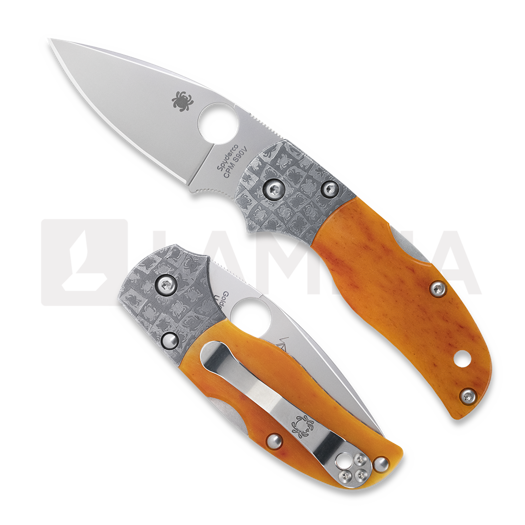 Spyderco Native 5 50th Anniversary Amber Bone CPM S90V Sprint kääntöveitsi C41BA50TH
