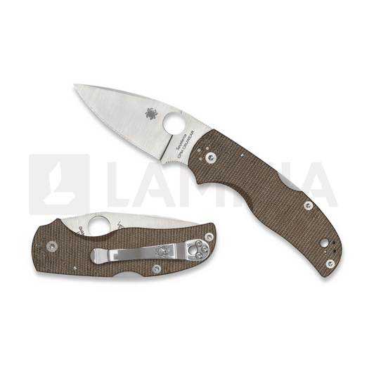 Spyderco Native 5 Brown Canvas Micarta CPM CRU-WEAR foldekniv C41MPCW5