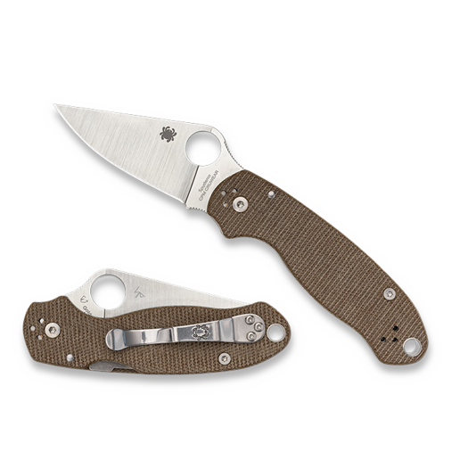 Spyderco Para 3 Cru-Wear, Brown Canvas Micarta C223MPCW