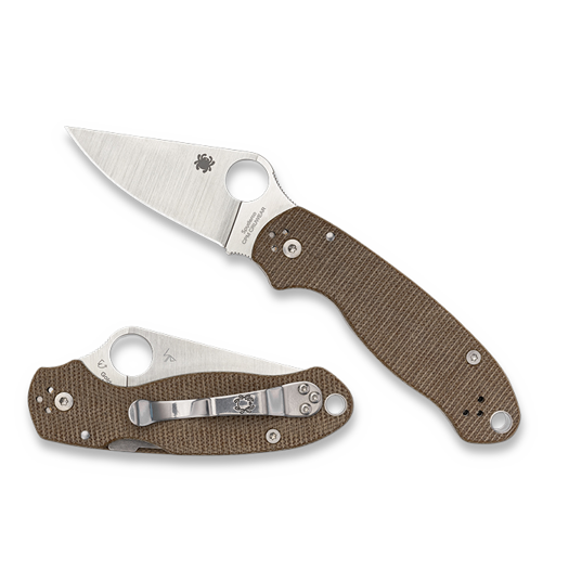Spyderco Para 3 Cru-Wear, Brown Canvas Micarta C223MPCW