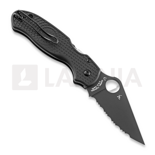Spyderco Para 3 Lightweight 折叠刀, spyderedge, 黑色 C223SBBK
