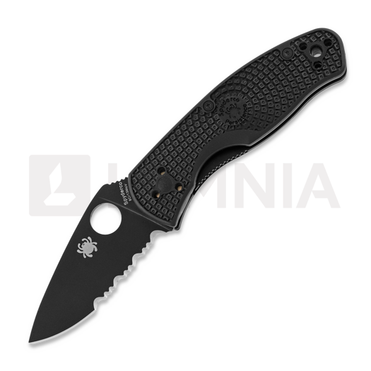 Skladací nôž Spyderco Persistence Lightweight Black Blade, zúbkovaný C136PSBBK