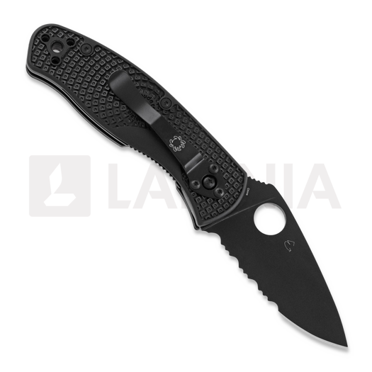 Spyderco Persistence Lightweight Black Blade folding knife, combo edge C136PSBBK