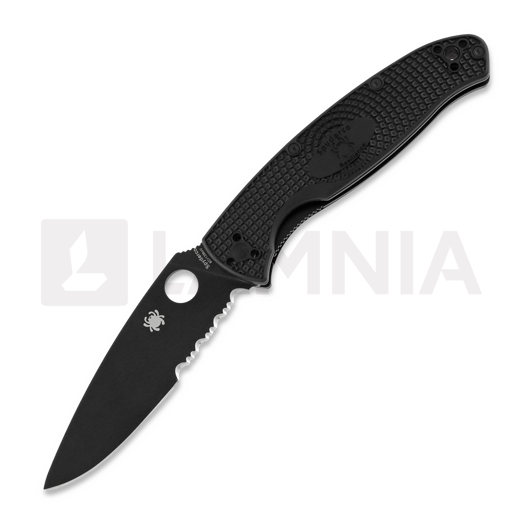 Складной нож Spyderco Resilience Lightweight, чёрный, серрейтор C142PSBBK