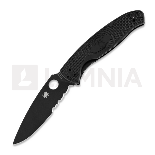 Coltello pieghevole Spyderco Resilience Lightweight, nero, dentatura lama C142PSBBK