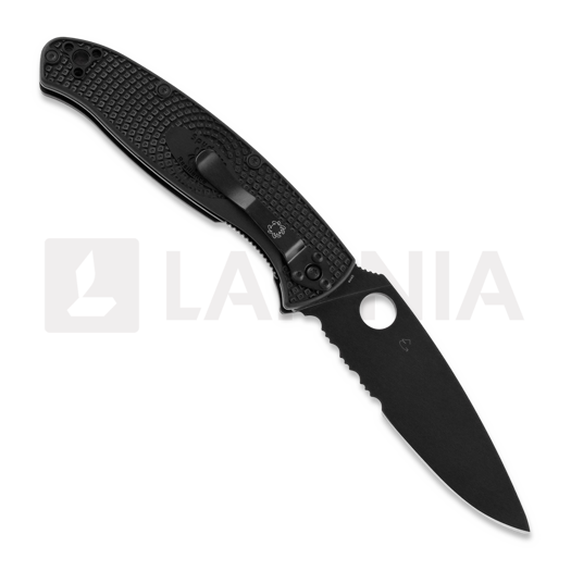 Spyderco Resilience Lightweight foldekniv, svart, taggete C142PSBBK