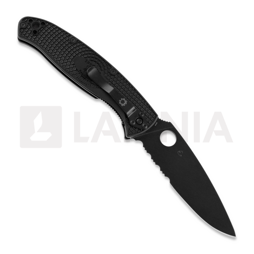 Spyderco Resilience Lightweight kääntöveitsi, musta, combo terä C142PSBBK