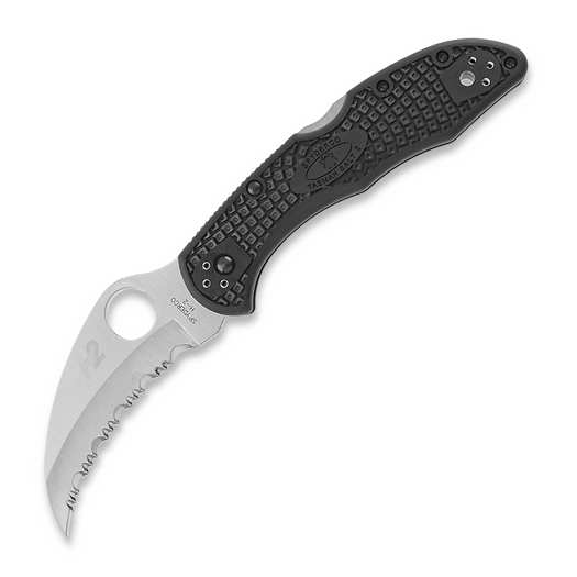 มีดพับ Spyderco Tasman Salt 2, spyderedge, ดำ C106SBK2
