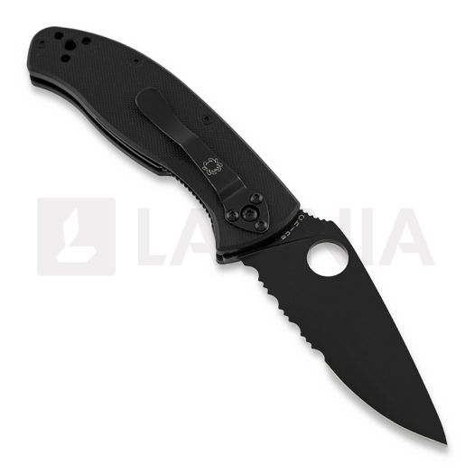 Spyderco Tenacious kääntöveitsi, musta, combo terä C122GBBKPS