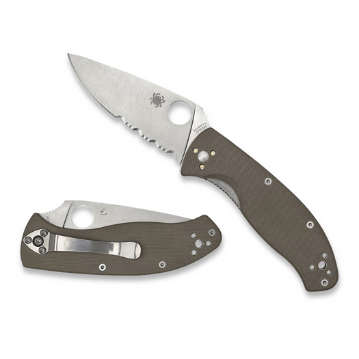 Spyderco Tenacious, Brown G-10, CPM M4, Combo Edge C122GBNM4PS