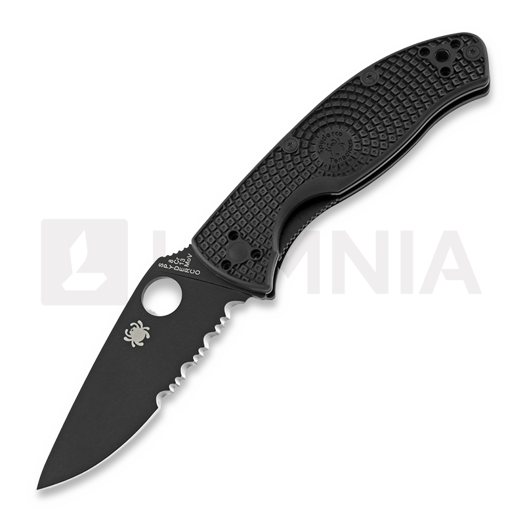 Spyderco Tenacious Lightweight Black Blade סכין מתקפלת, קצה משונן C122PSBBK