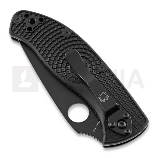 Spyderco Tenacious Lightweight Black Blade sulankstomas peilis, dantytas C122PSBBK