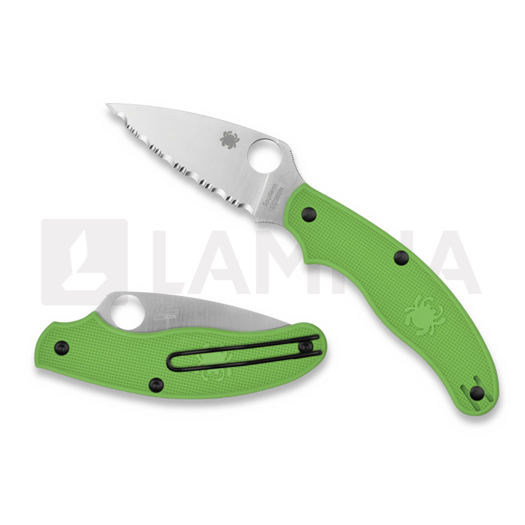 Spyderco UK Penknife Salt Green LC200N folding knife, spyderedge C94SGR