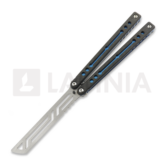 Couteau papillon d'entraînement Squid Industries Carbon Fiber Nautilus V2, Blue