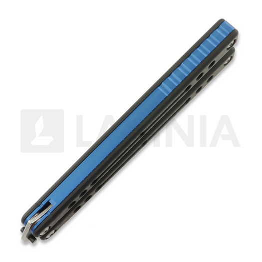 Squid Industries Carbon Fiber Nautilus V2 balisong trainer, Blue