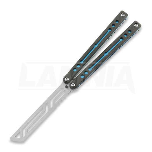 Squid Industries Carbon Fiber Nautilus V2 balisong trainer, teal