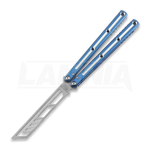 Squid Industries Dual-Tone Krake Raken Trainer V3 balisong trainer, 藍色