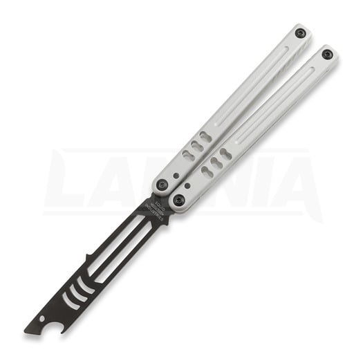 Squid Industries Inked Mako Bottle Opener V5 balisong trainer, silver