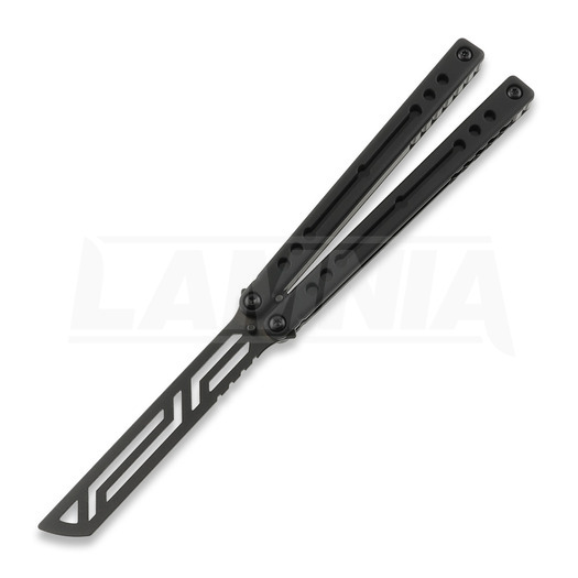 Squid Industries Inked Nautilus V2 balisong trainer, svart