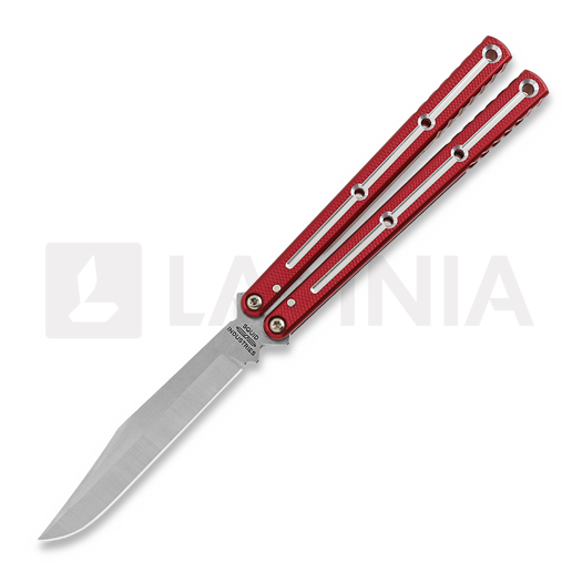 Coltello a farfalla Squid Industries Krake Raken Bowie Dual-Tone Red V3