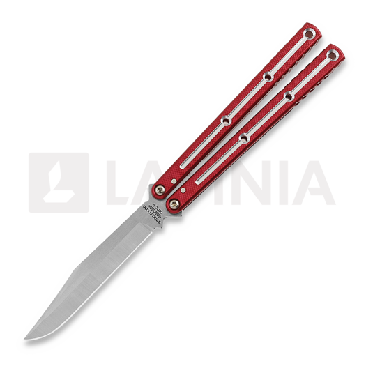 Нож бабочка Squid Industries Krake Raken Bowie Dual-Tone Red V3