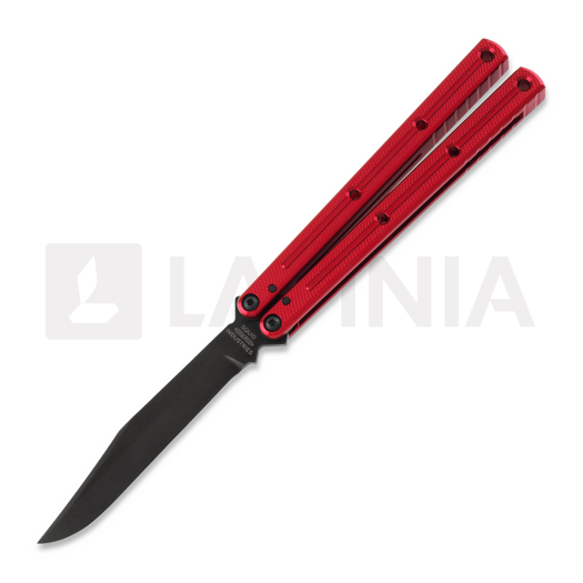 Squid Industries Krake Raken Bowie Inked Red V2.5 butterfly knife