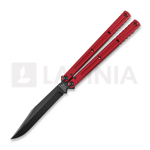 Coltello a farfalla Squid Industries Krake Raken Bowie Inked Red V3