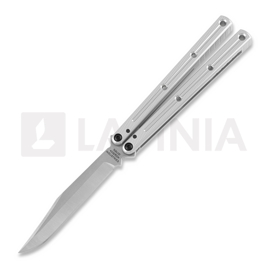 Coltello a farfalla Squid Industries Krake Raken Bowie Silver V2.5