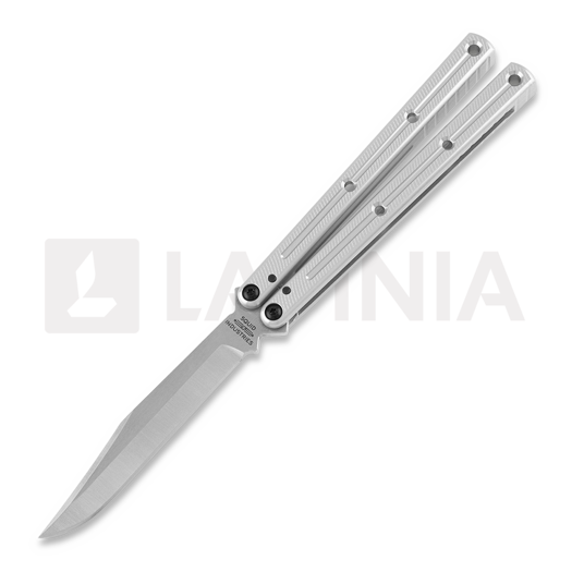 Squid Industries Krake Raken Bowie Silver V2.5 balisong kniv