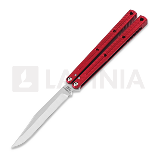 Squid Industries Krake Raken Bowie V2 balisong, raudona