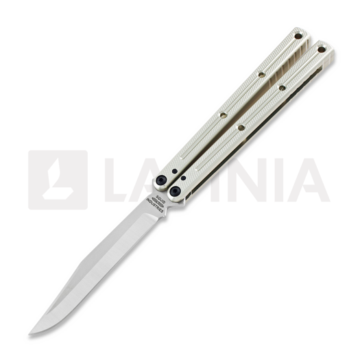 Squid Industries Krake Raken Bowie V2 バタフライナイフ, silver